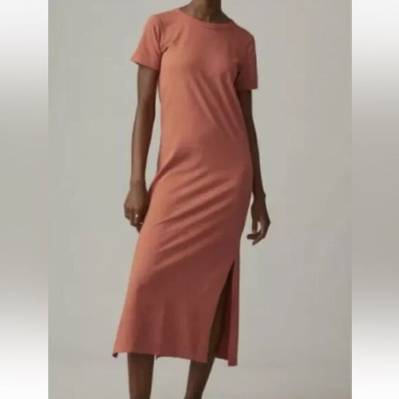 American Giant Midi Tee Dress - coral XL - Picture 1 of 4